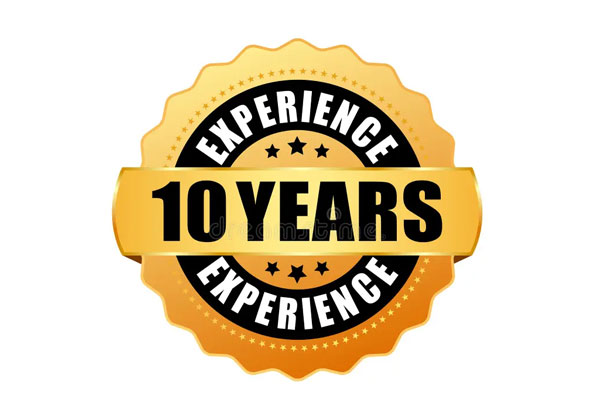 10+ Years of Experience